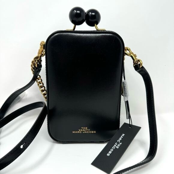 Marc Jacobs Rare Black Vanity Leather Crossbody Bag NWT - Picture 10 of 10
